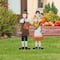 Glitzhome® Metal Thanksgiving Pilgrim Hanging Or Standing Yard Stake Set